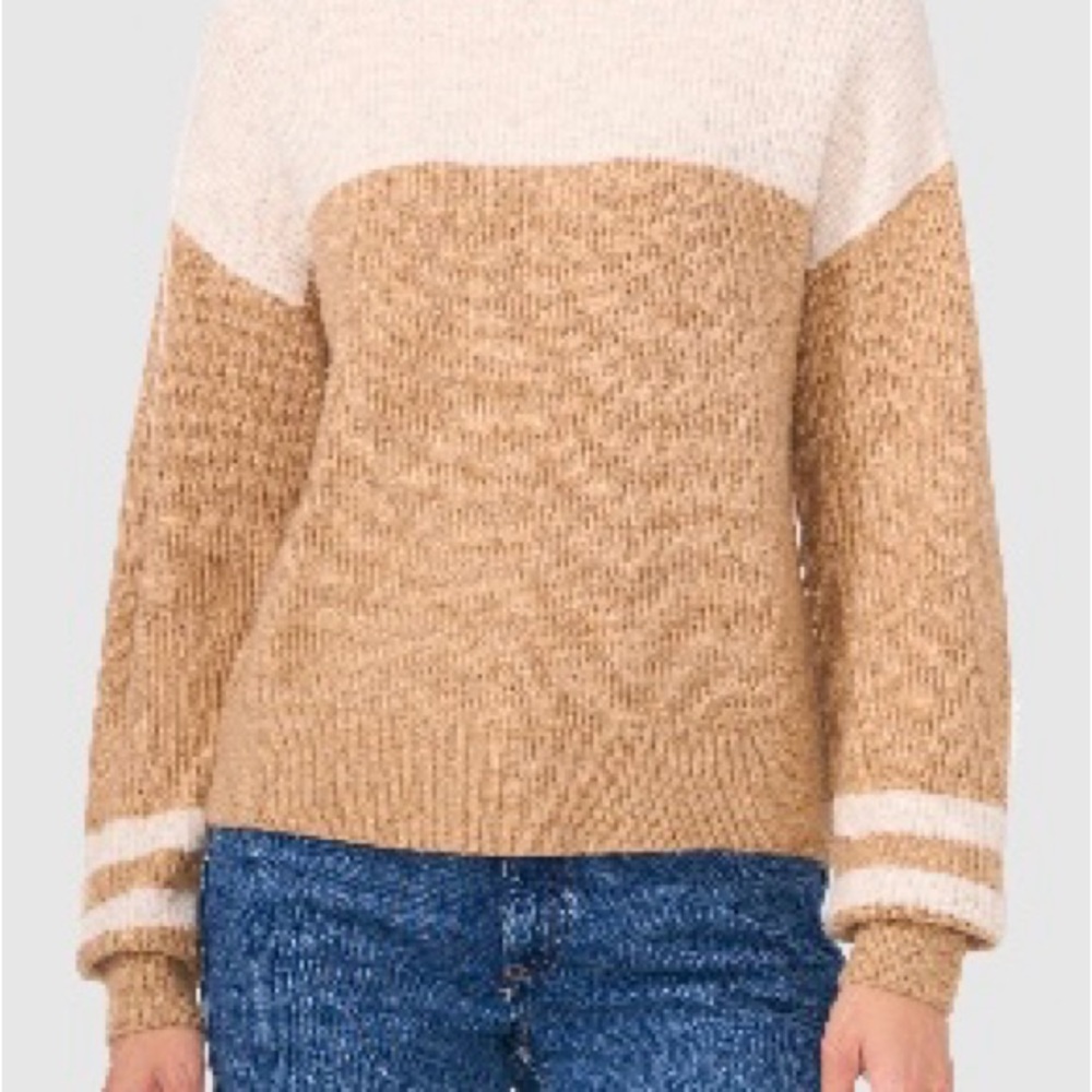 Halogen Women's Sweater - Cream and Tan